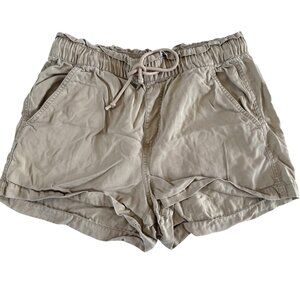 Loft Womens Beige Casual Drawstring Shorts Elastic Waist M